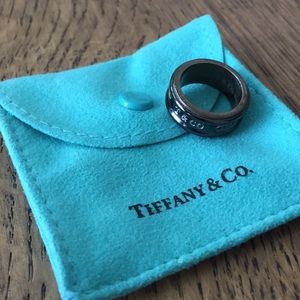 Tiffany & Co. silver and black titanium ring